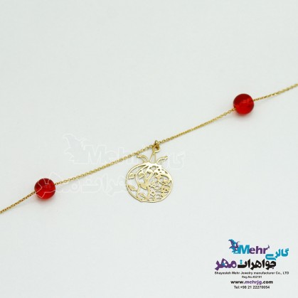 پابند طلا و مهره - طرح انار-MA0121